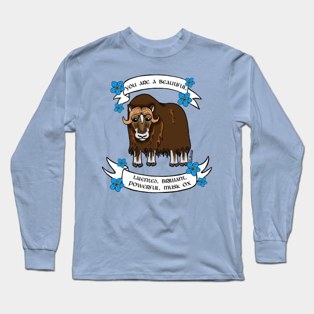 Beautiful Musk Ox Long Sleeve T-Shirt by HonuHoney